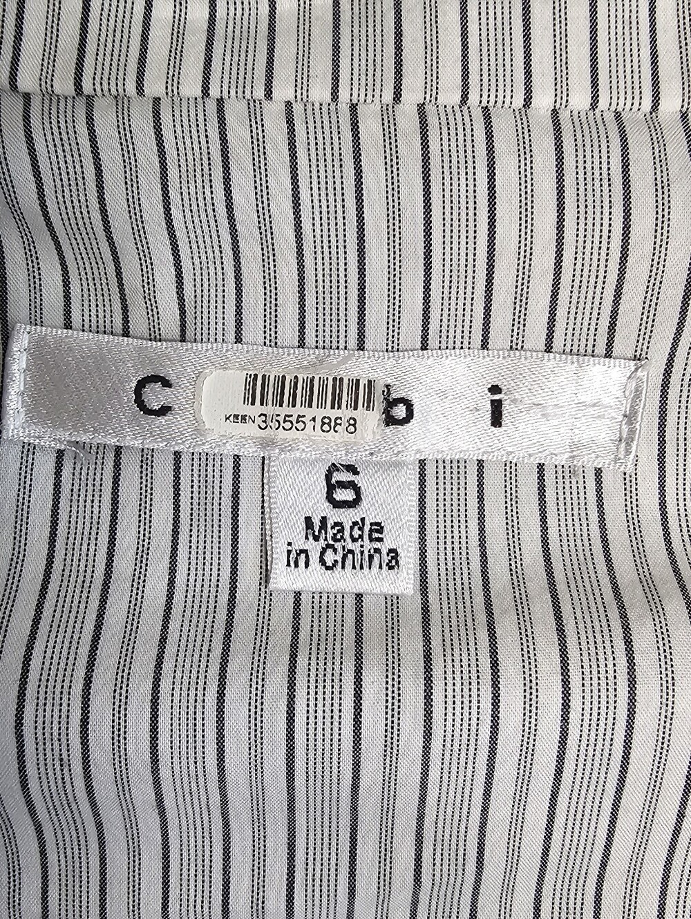 Cabi Size 6 Striped Lightweight Blazer Floral Cuff Jacket - Picture 2 of 4